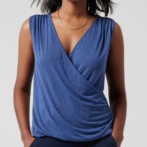Athleta Blue Modal Breeze Wrap Tank